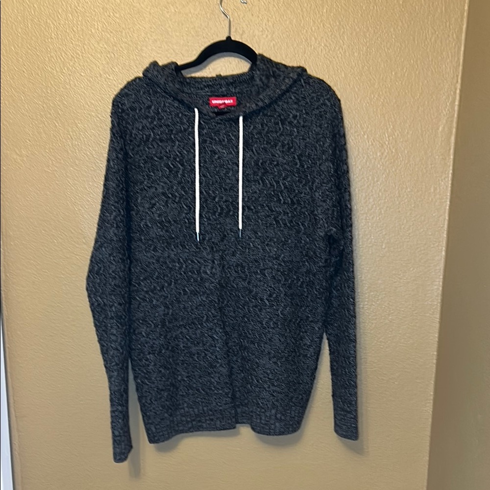 UNIONBAY Gray Hoodie-Style Sweater with Drawstrings